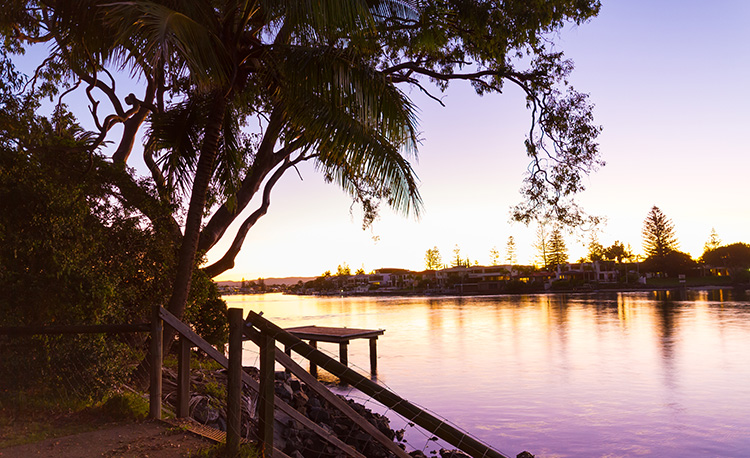 The picturesque Nerang River at sunset - the backdrop to life at Serenity